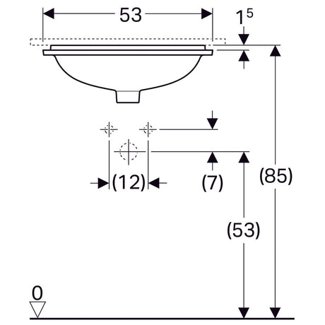 Pesuallas Geberit Variform Keratect 530x178x440 mm Tason Alle Ilman ylivuotoa - KarelianStore
