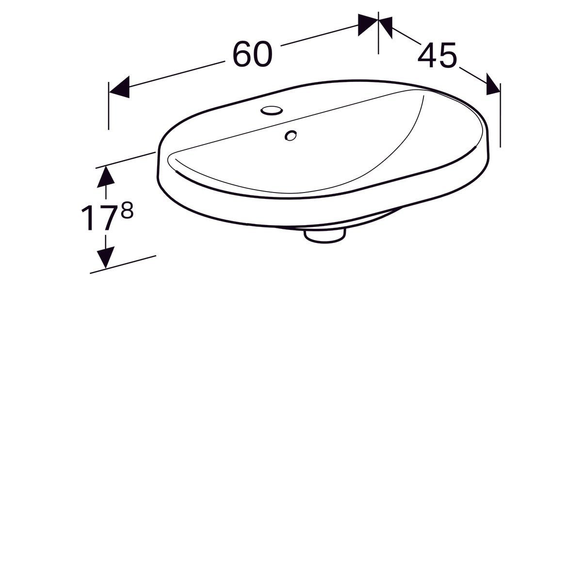 Pesuallas Geberit Variform Keratect 600x450x178 mm - KarelianStore