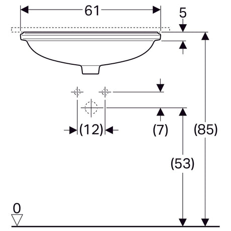 Pesuallas Geberit Variform Keratect 625x490x180 mm Tason Alle Ilman Ylivuotoa - KarelianStore