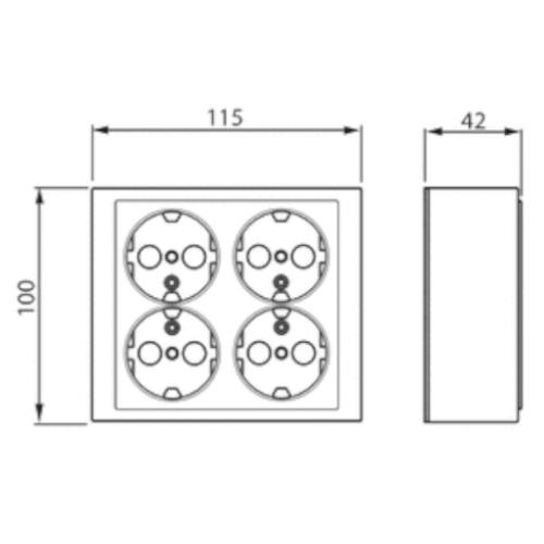 Pistorasia ABB Impressivo 4 - osainen 16A PPJ HL Musta - KarelianStore