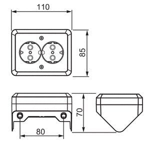 Pistorasia ABB Jussi 2 - osainen 16A IP21 PPJ HL Kulma Valkoinen - KarelianStore