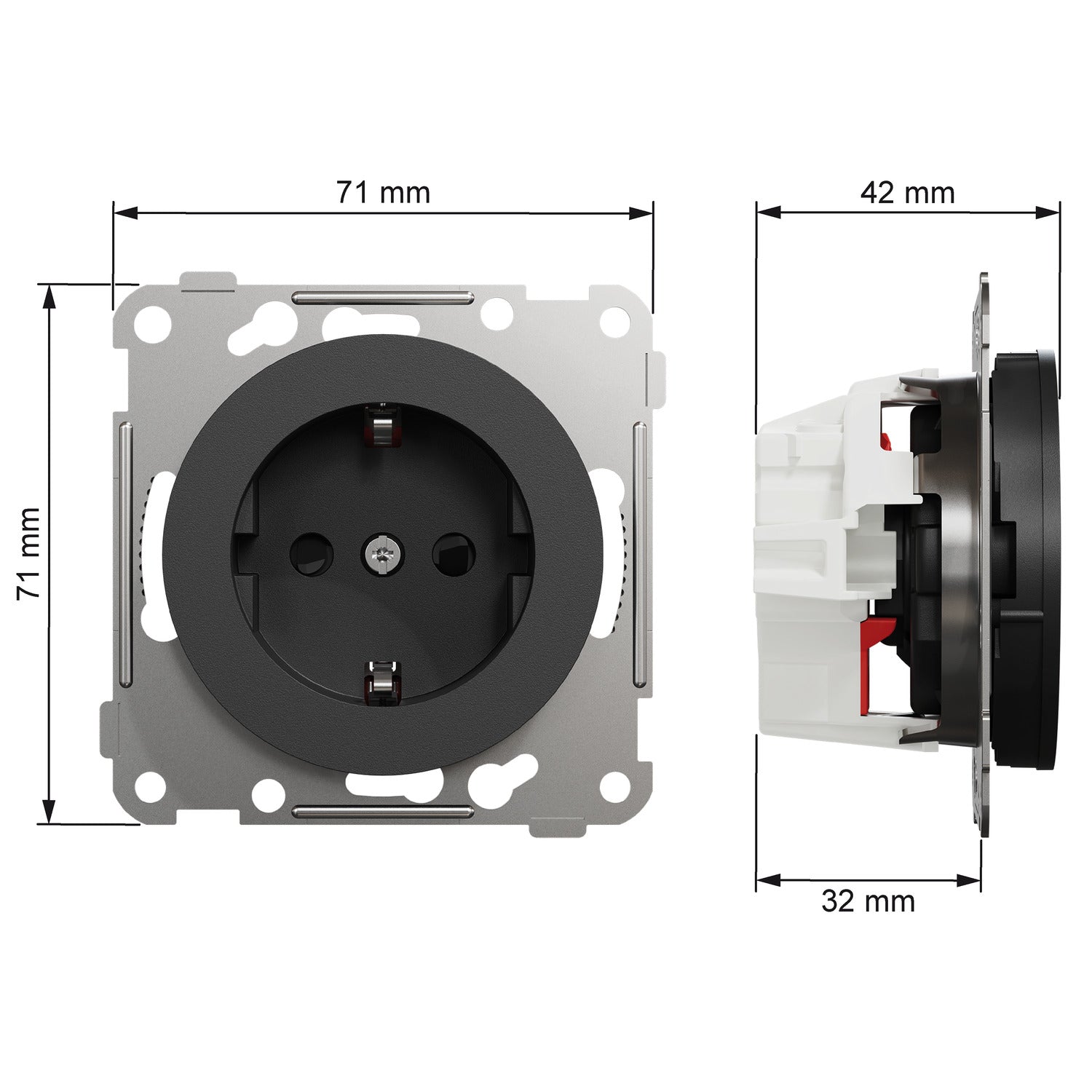 Pistorasia ELKO One 1S 16A IP21 UKJ Musta - KarelianStore