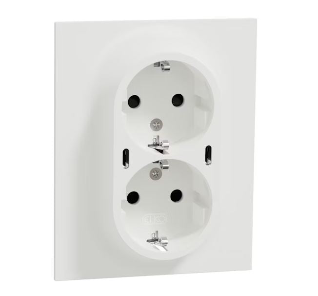 Pistorasia ELKO One 2 - PR PL IP20 2xUSB - C PD 25W Valkoinen - KarelianStore