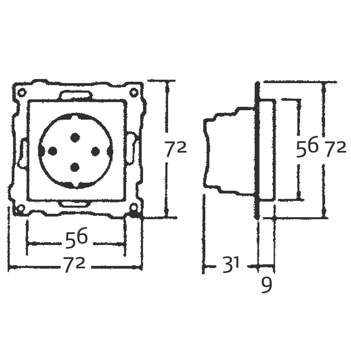 Pistorasia Elko RS Nordic 1s 16A 250V IP21 UKR Valkoinen - KarelianStore