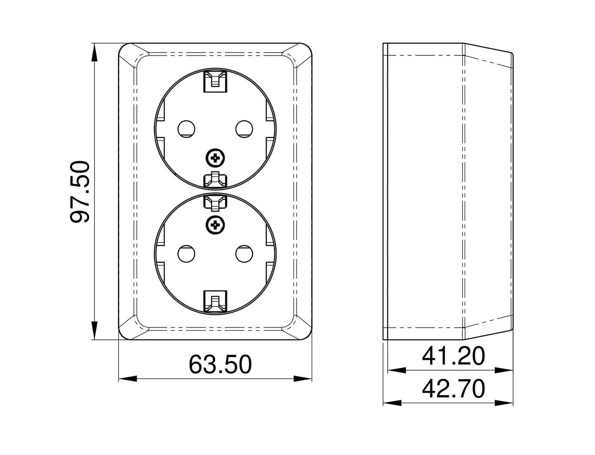 Pistorasia Opal Pinta 2 - osainen 16A IP20 PPR Musta - KarelianStore