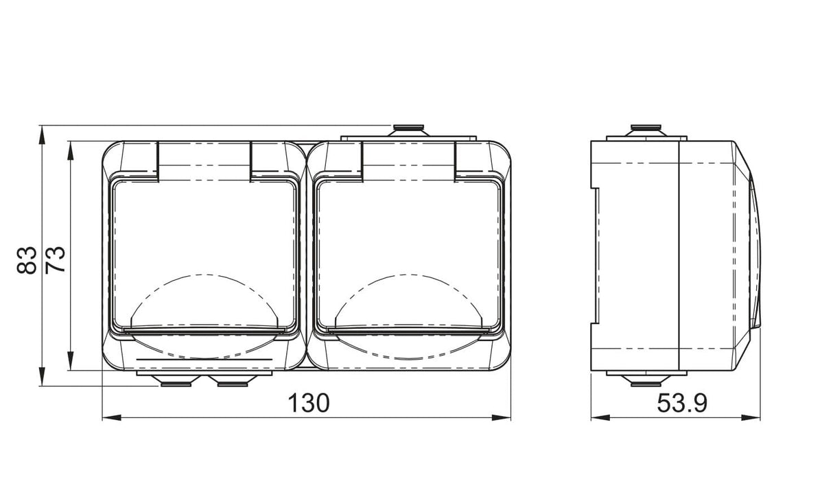 Pistorasia Opal Pinta 2 - osainen IP44 PPR Musta - KarelianStore