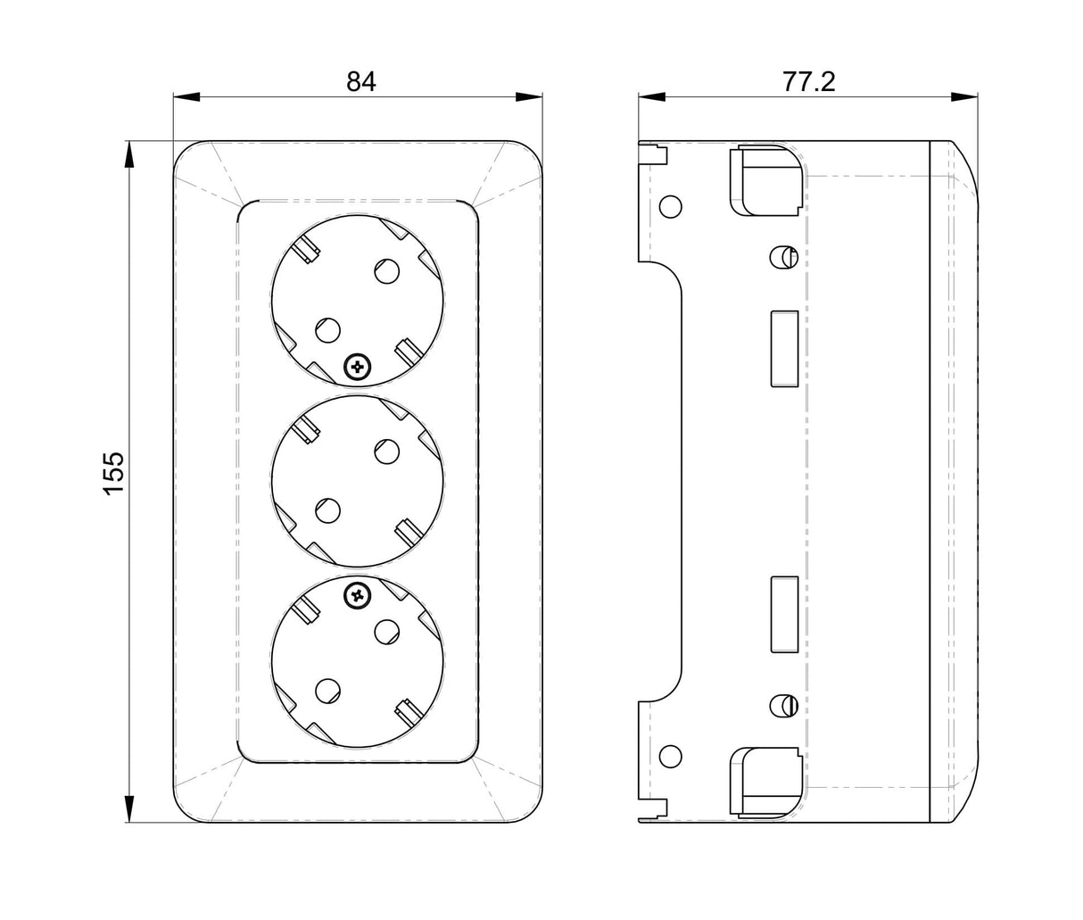Pistorasia Opal pinta Kulma 3 - osainen 16AA IP20 PPR Musta - KarelianStore