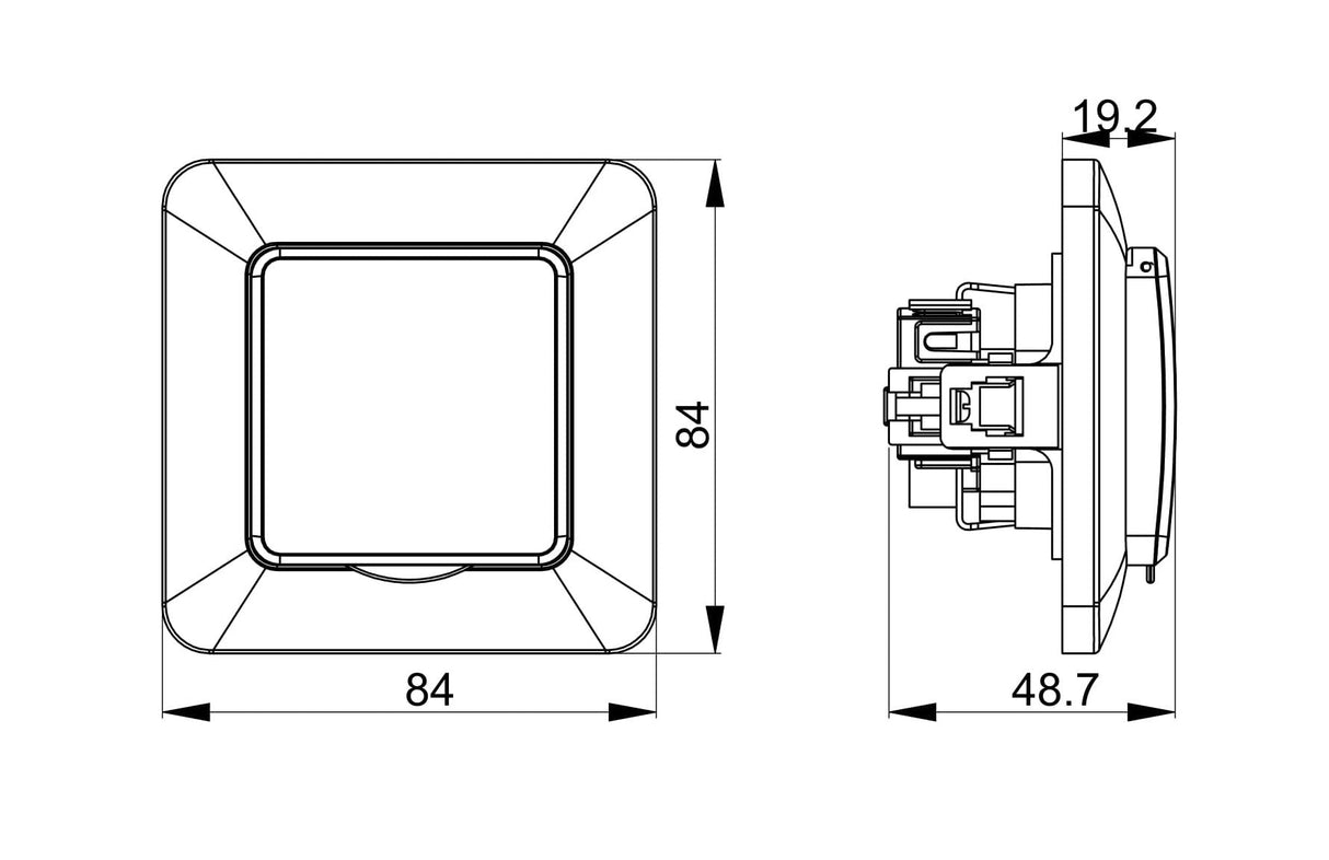 Pistorasia Opal Uppo 1 - osainen 16A IP44 UPR Musta - KarelianStore