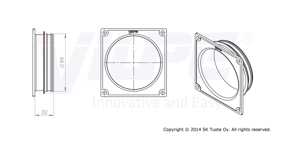 Putkiyhde VILPE Monitoimi - säleikkö 100 150x150 - KarelianStore
