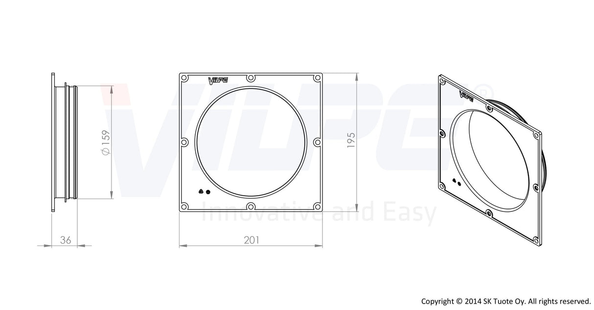 Putkiyhde VILPE Monitoimi - säleikkö 160 240x240 - KarelianStore