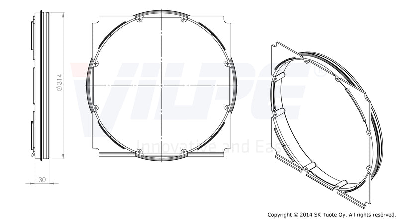 Putkiyhde VILPE Monitoimi - säleikkö 200 240x240 - KarelianStore