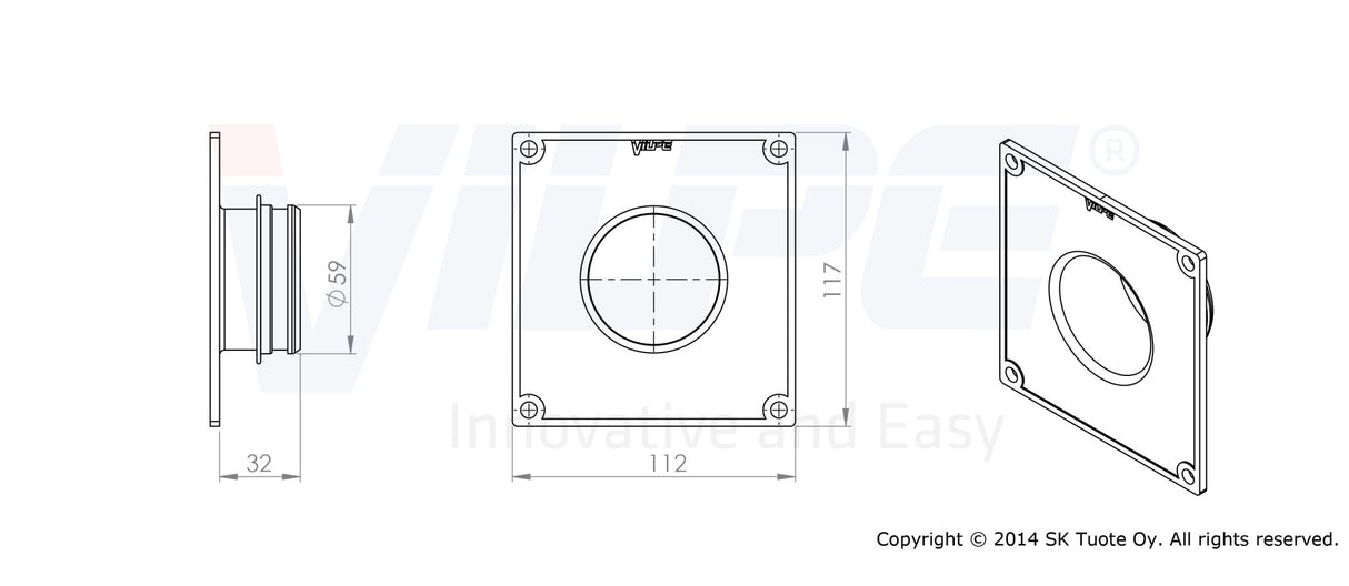 Putkiyhde VILPE Monitoimi - säleikkö 60 150x150 - KarelianStore