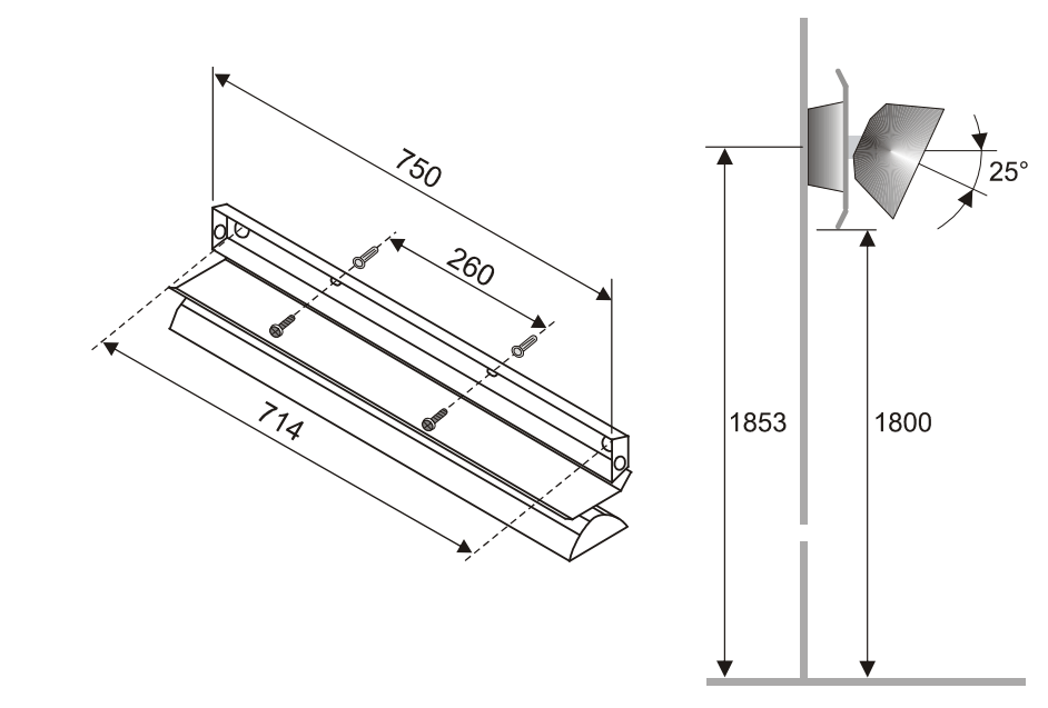 Säteilylämmitin Dimplex AKO UWS 75 RD 1300W - KarelianStore