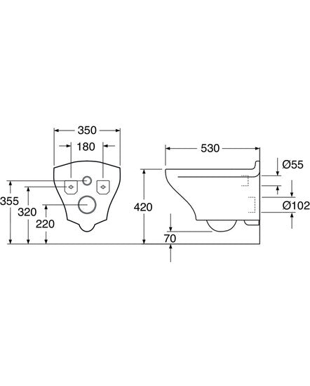 Seinä - WC Gustavsberg Estetic 8330 Matta Musta SC/QR - KarelianStore