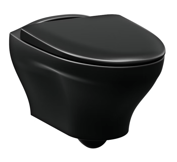 Seinä - WC Gustavsberg Estetic 8330 Matta Musta SC/QR - KarelianStore
