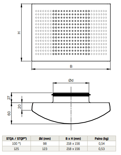 Tuloilmahajotin Fläktgroup STQA - 100 - C - KarelianStore