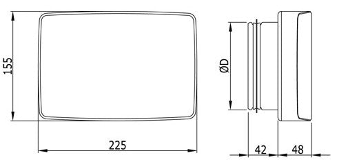 Tuloilmaventtiili Onnline BOS - 125 - ON Musta - KarelianStore