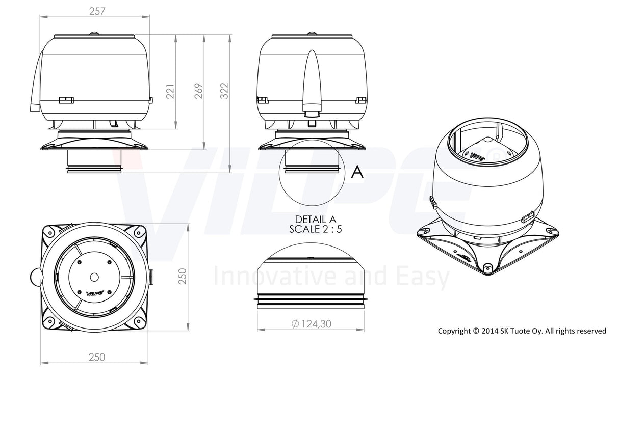 Tuuletuspaalu Vilpe Ross 125 Musta - KarelianStore