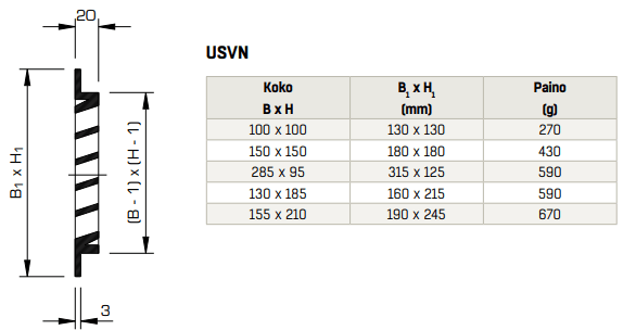 Ulkosäleikkö Fläktgroup US - VN 130x185 - KarelianStore