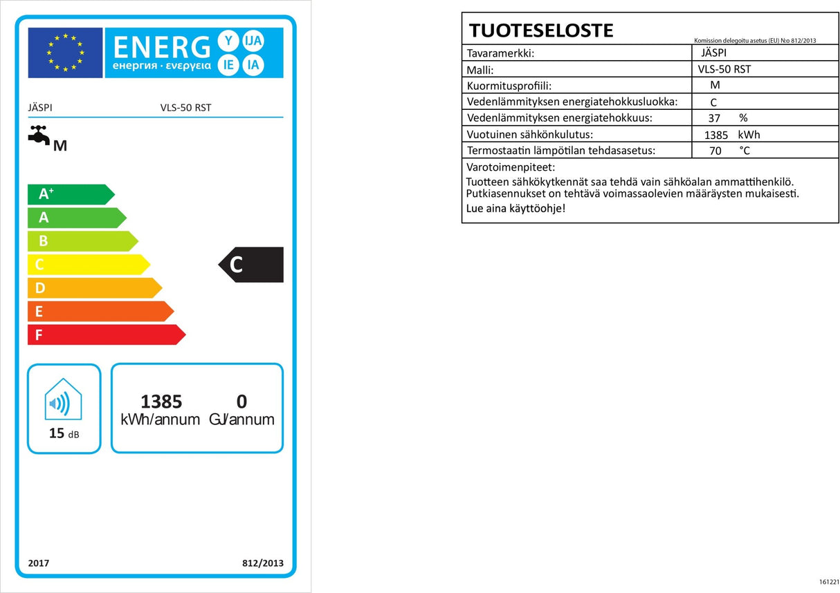 Vedenlämmitin Jäspi Kaukora VLS - 50 Saunamalli RST - KarelianStore
