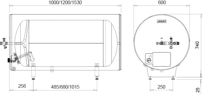 Vedenlämmitin Jäspi VLS - 160 Sauna 3 kW - KarelianStore