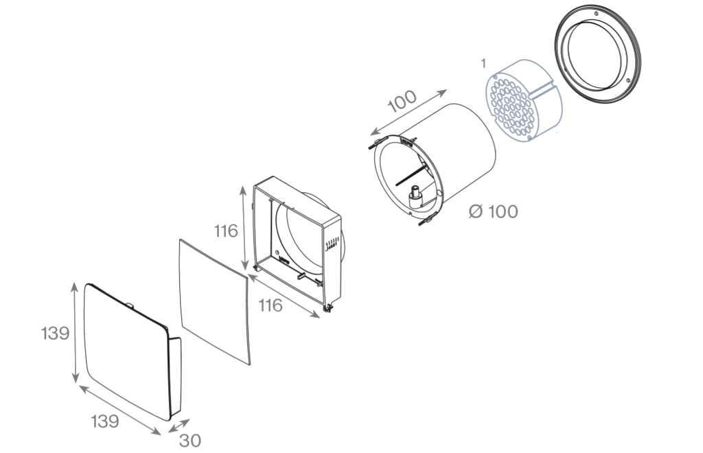Vilpe Wive 100 - korvausilmaventtiili tuuletusluukkuun - KarelianStore