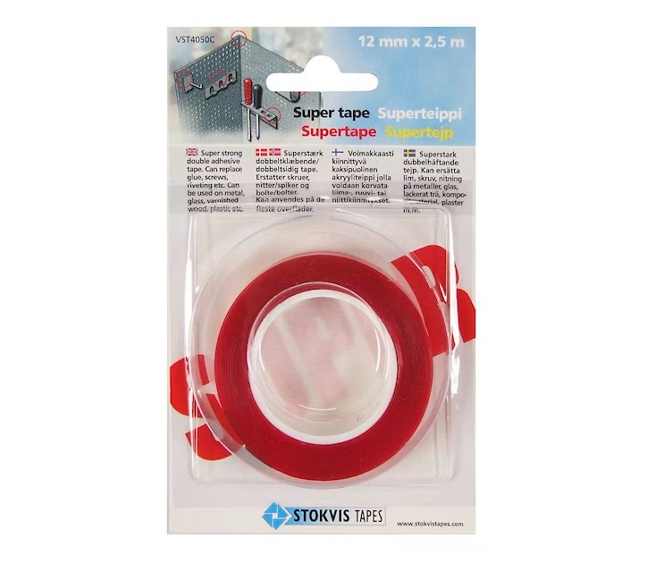 2-puolinen Superteippi Stokvis Kirkas 12mm 2.5m - KarelianStore