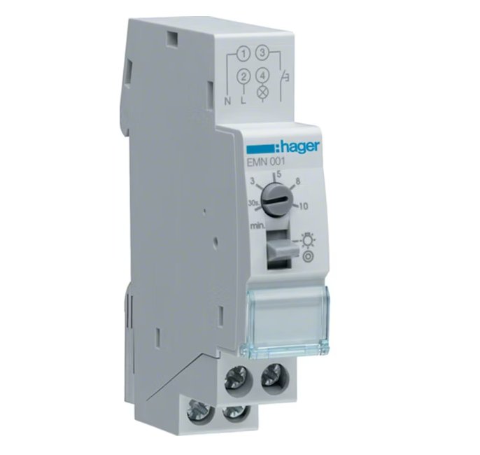 Ajastin Hager Porrasvalo EMN001 30s-10min 16A 230VAC RL - KarelianStore