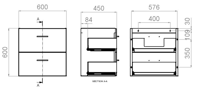 Allaskaappi Polaria Noval 600 Harmaa - KarelianStore