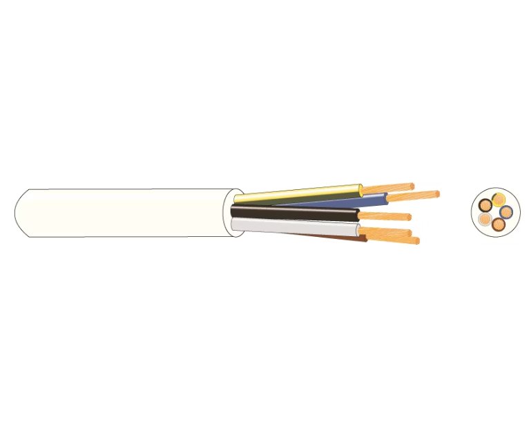 Asennuskaapeli Kajote Taipuisa Kajote MSK 5x2.5 S Valkoinen R50 ECA 50m - KarelianStore