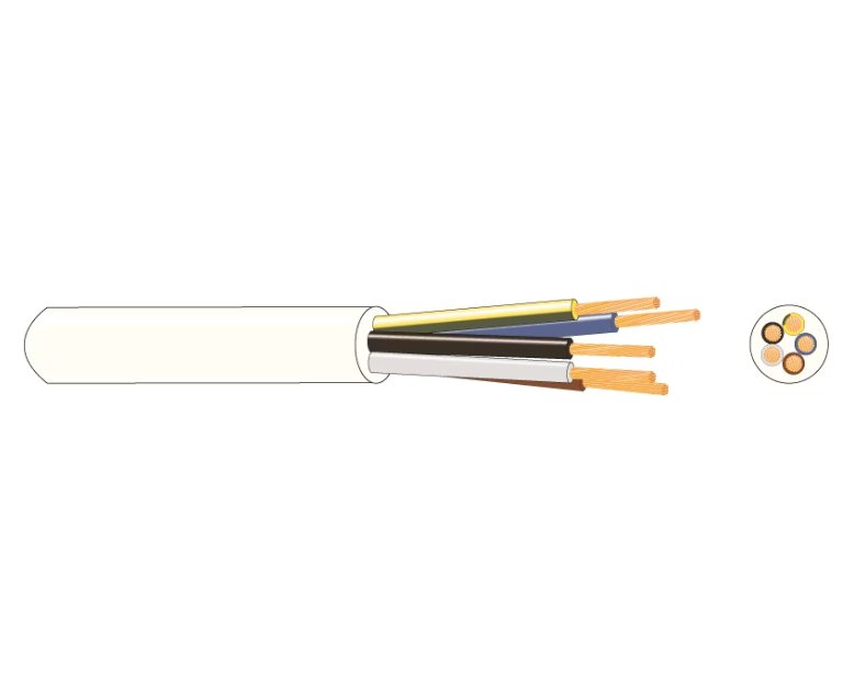 Asennuskaapeli Kajote Taipuisa MSK 3x2.5 S Valkoinen R100 Eca 100m - KarelianStore