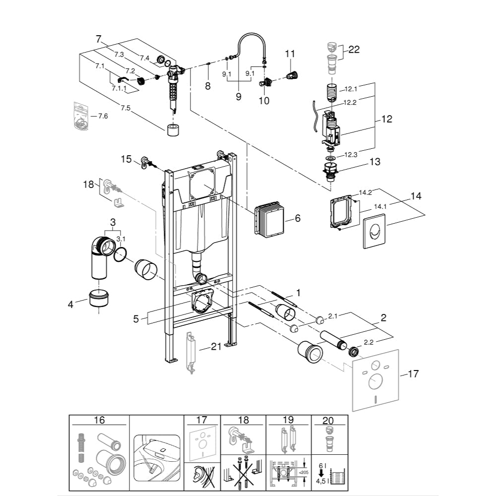 Asennusteline seinä-WC:lle GROHE Rapid SL 3-in-1 - KarelianStore