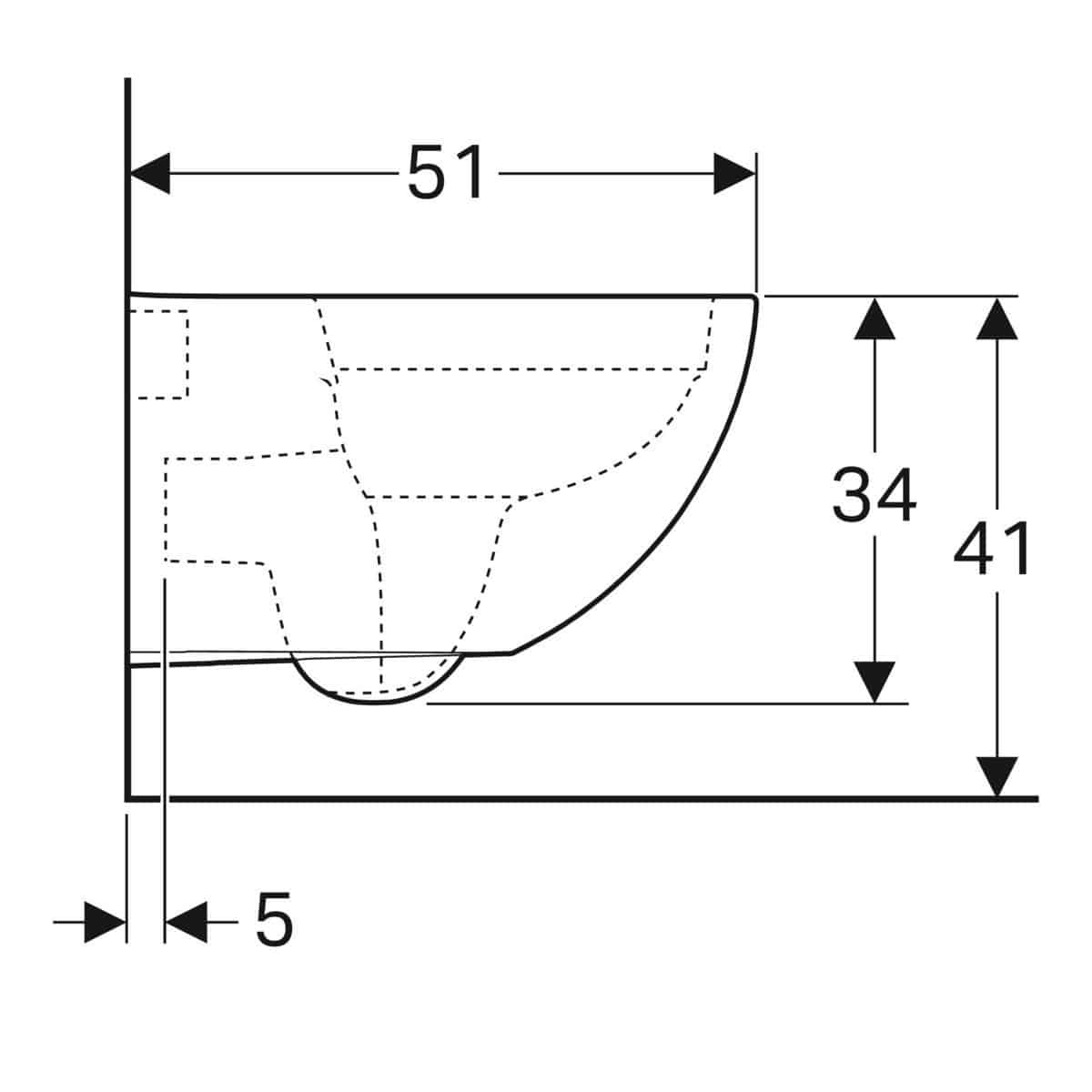 Geberit Acanto seinä-WC ilman istuinkantta - KarelianStore