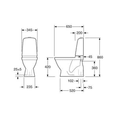 Gustavsberg Nautic 1500 Hygienic Flush WC istuin - KarelianStore