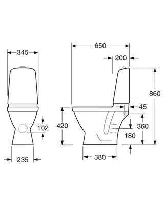 Gustavsberg Nautic 1510 Hygienic Flush WC-istuin - KarelianStore