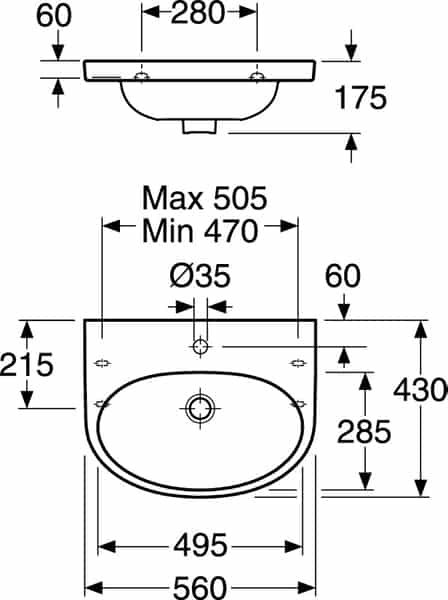 Gustavsberg Nautic 5556 Pesuallas 560 x 430 mm - KarelianStore