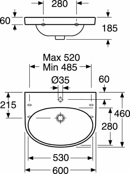 Gustavsberg Nautic 5560 pesuallas 600 x 460 mm - KarelianStore