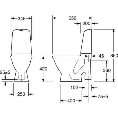 Gustavsberg Nautic Hygienic Flush WC-istuin - KarelianStore