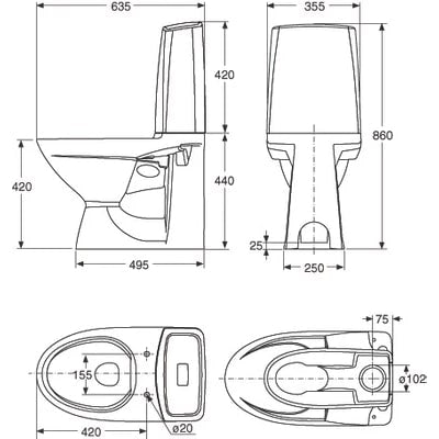 IDO Glow 60 lattia wc ilman kiinnitysreikiä - KarelianStore