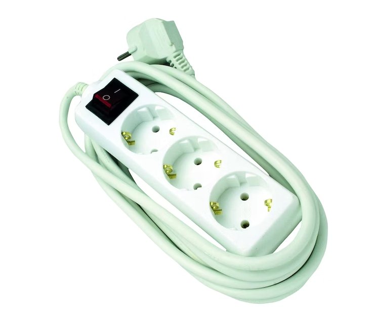 Jatkojohto Opal 3-osainen Maadoitettu 3x1.5 Kytkimellä 3m - KarelianStore