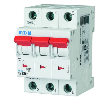 Johdonsuojakatkaisija Eaton PLS6-C10 3 6kA 3-napainen C 10A - KarelianStore