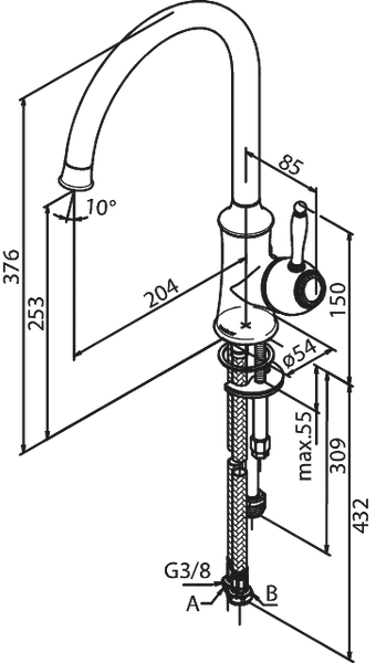 Keittiöhana Damixa Tradition Pesukoneventtiilillä 37071.00 - KarelianStore