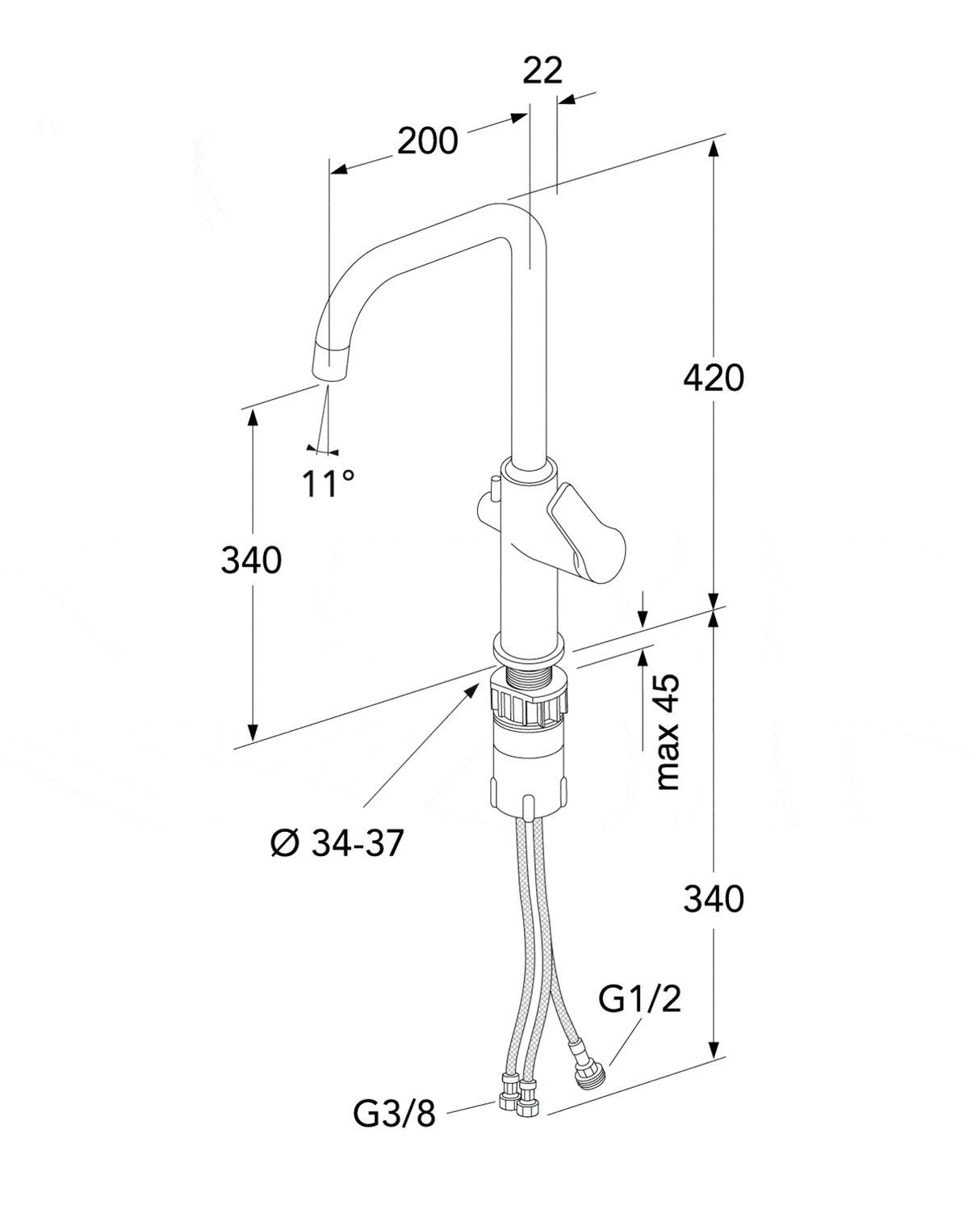 Keittiöhana Gustavsberg Epic Messinki pesukoneventtiilillä - KarelianStore