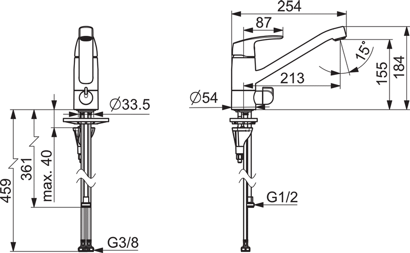 Keittiöhana Oras 1035FS Safira Pesukoneventtiilillä - KarelianStore