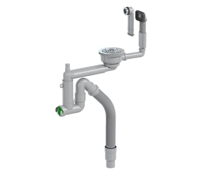 Keittiövesilukko Prevex Smartloc 1-altainen 114mm koripohjaventtiilillä - KarelianStore