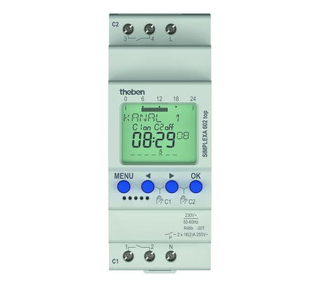 Kellokytkin Theben Digit Simplexa 602 TOP 2-kan 24/7 230V - KarelianStore