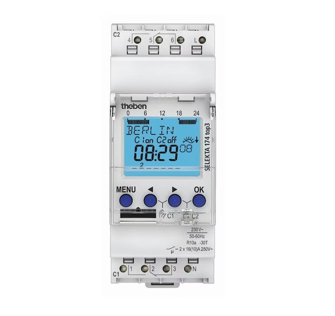 Kellokytkin Theben Selekta 174 TOP3 Astro 2-kan - KarelianStore