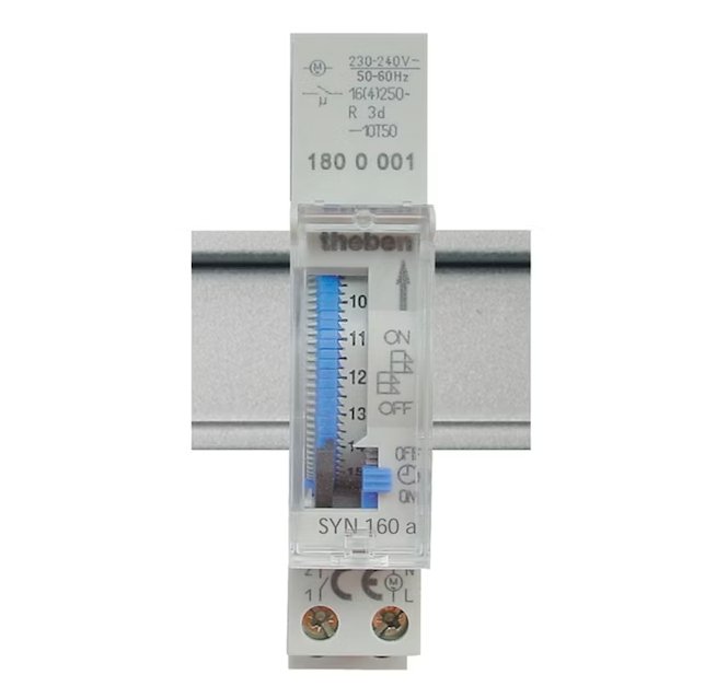 Kellokytkin Theben SUL 180A DIN Varakäynnillä 1-kan VRK - KarelianStore