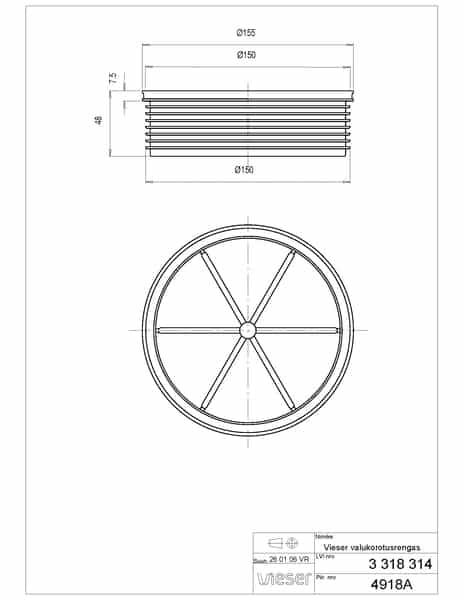 Korokerengas Vieser 150 Valukorotusrengas - KarelianStore