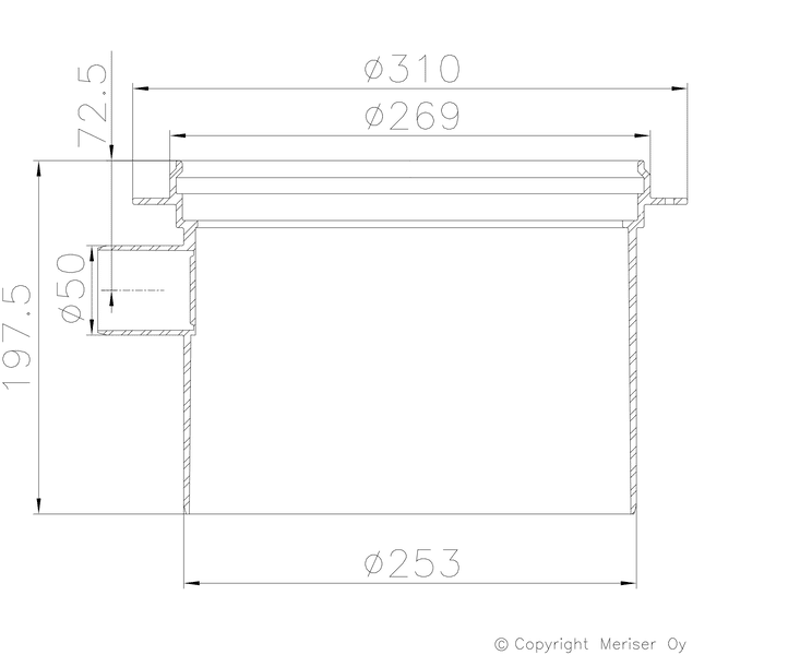 Korotusrengas Merika M-336 250x197 50mm PH-kaivoon - KarelianStore